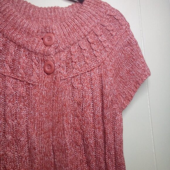 Sonoma Sweater Top L Sleeveless Open Front Brown Orange - Picture 7 of 12
